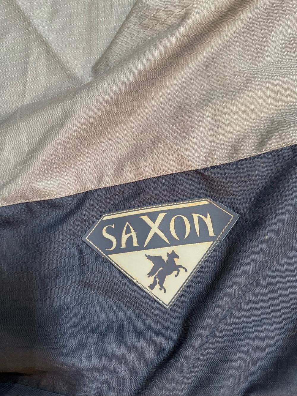 Saxon Turnout 600 Lite brand Navy and Light Gray horse sheet size 78